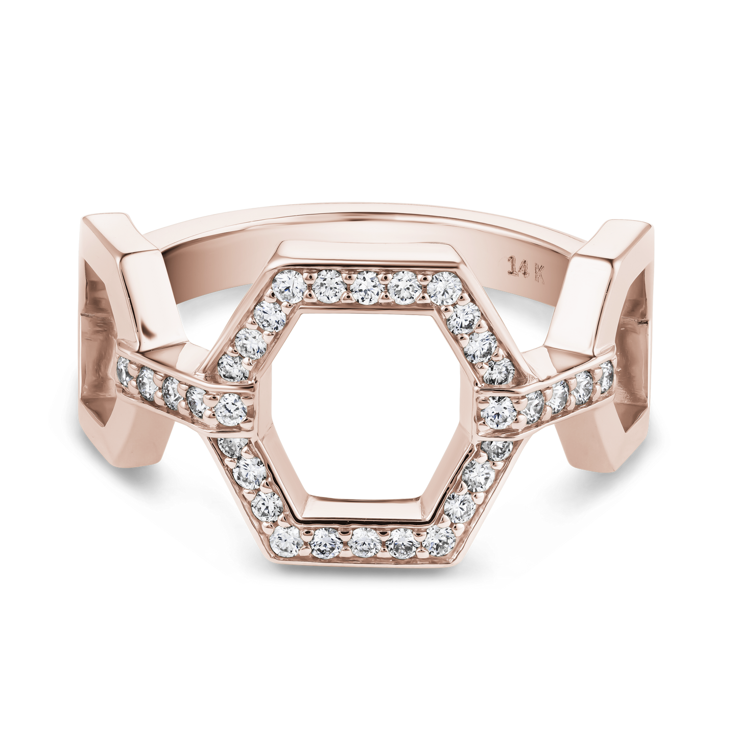Triple Hexagon Diamond Ring