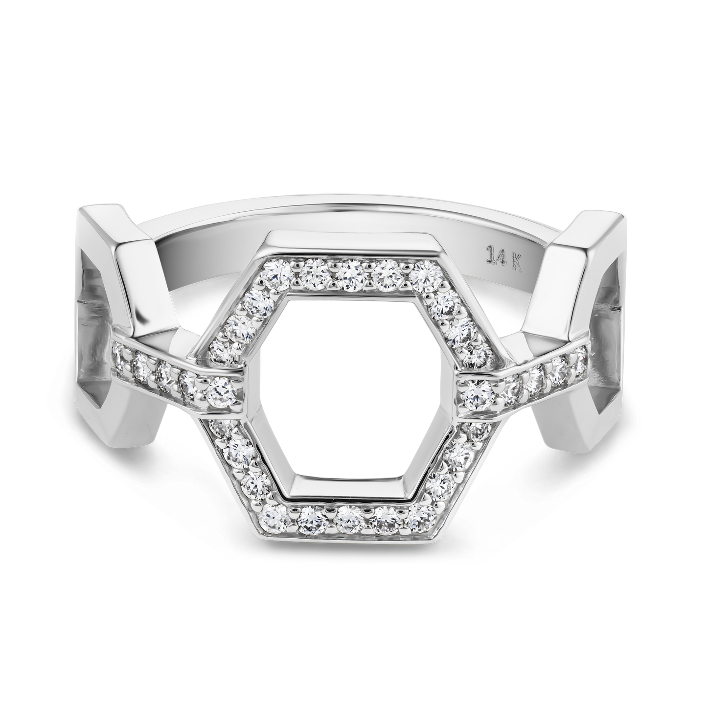 Triple Hexagon Diamond Ring