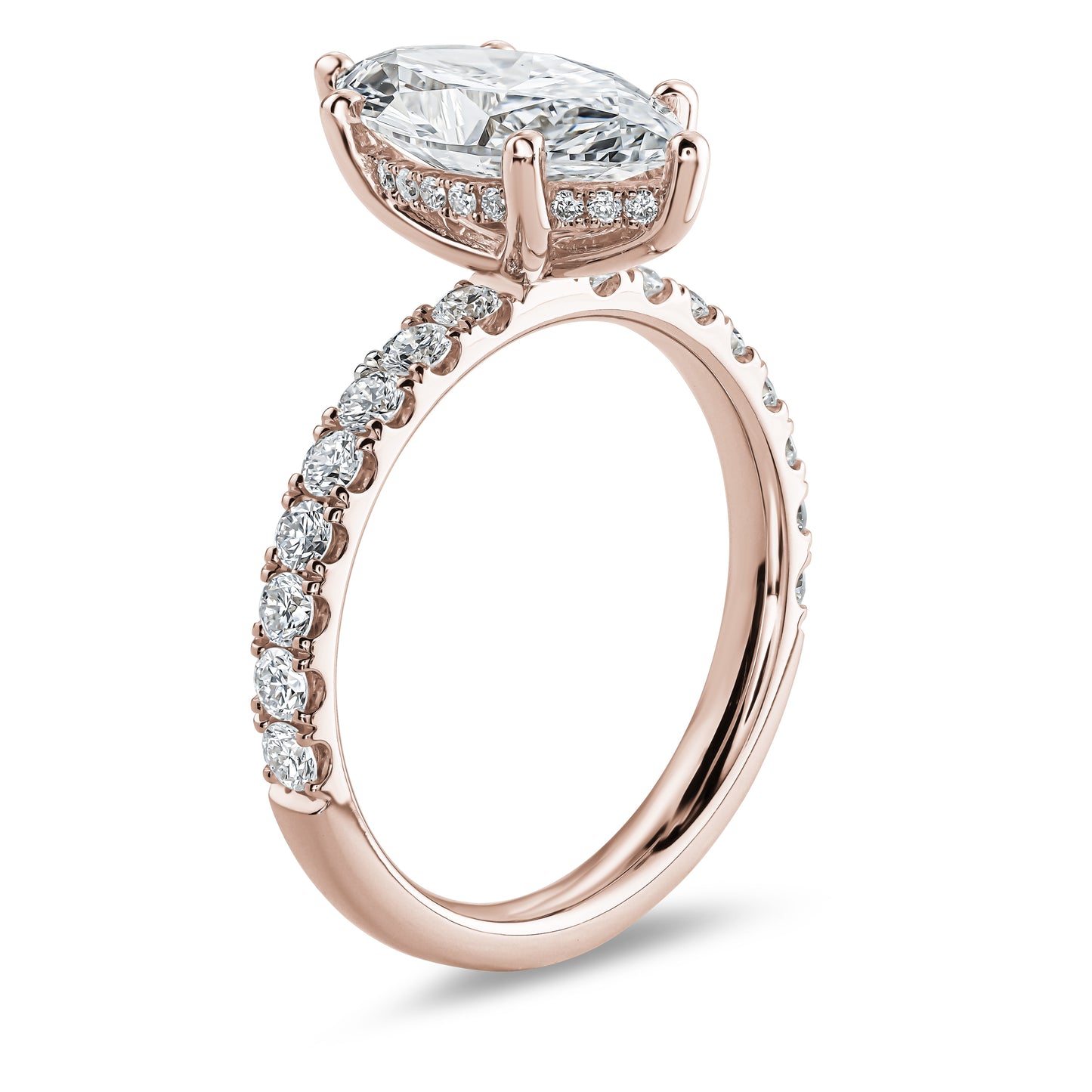 Hidden Halo Marquise Diamond Engagement Ring