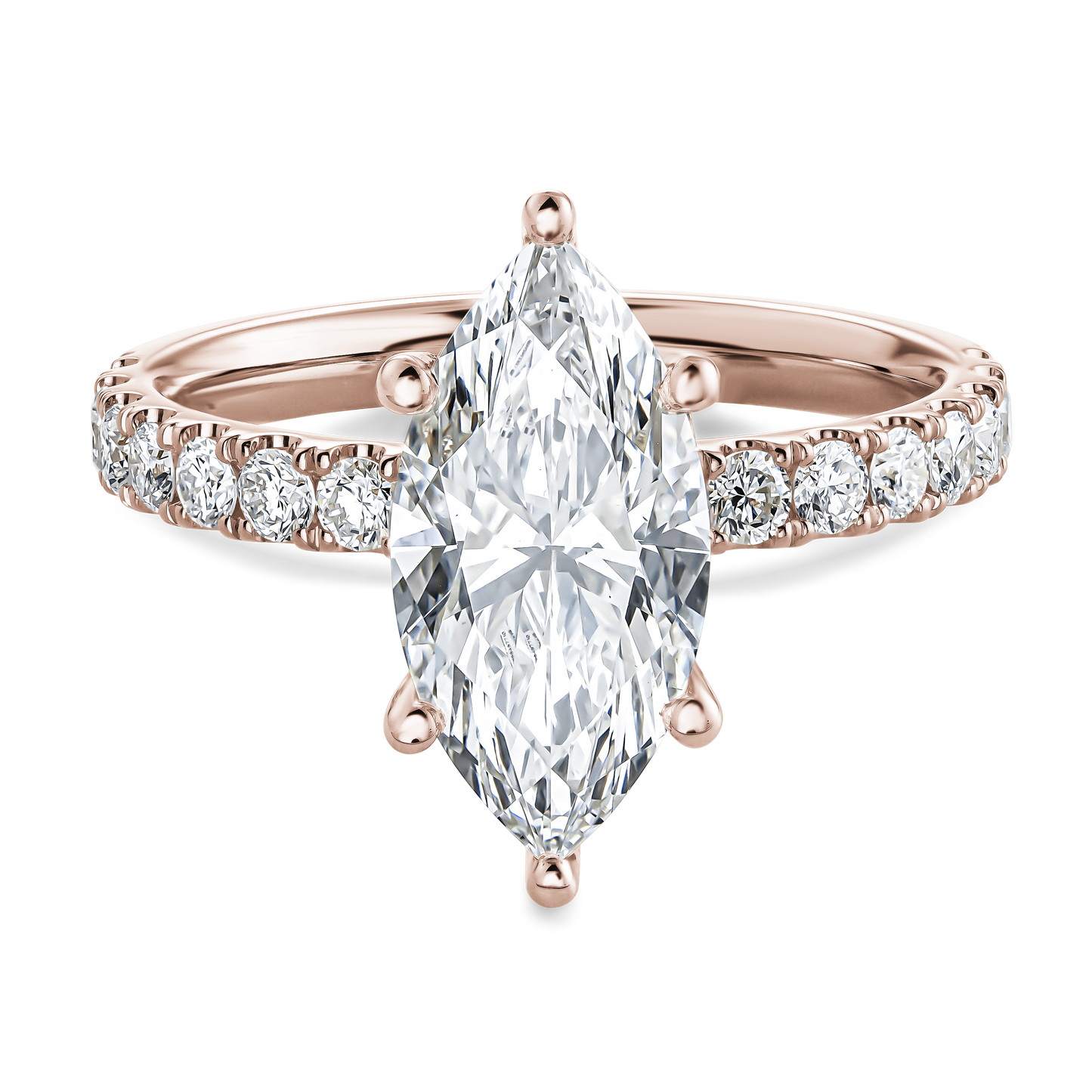 Hidden Halo Marquise Diamond Engagement Ring