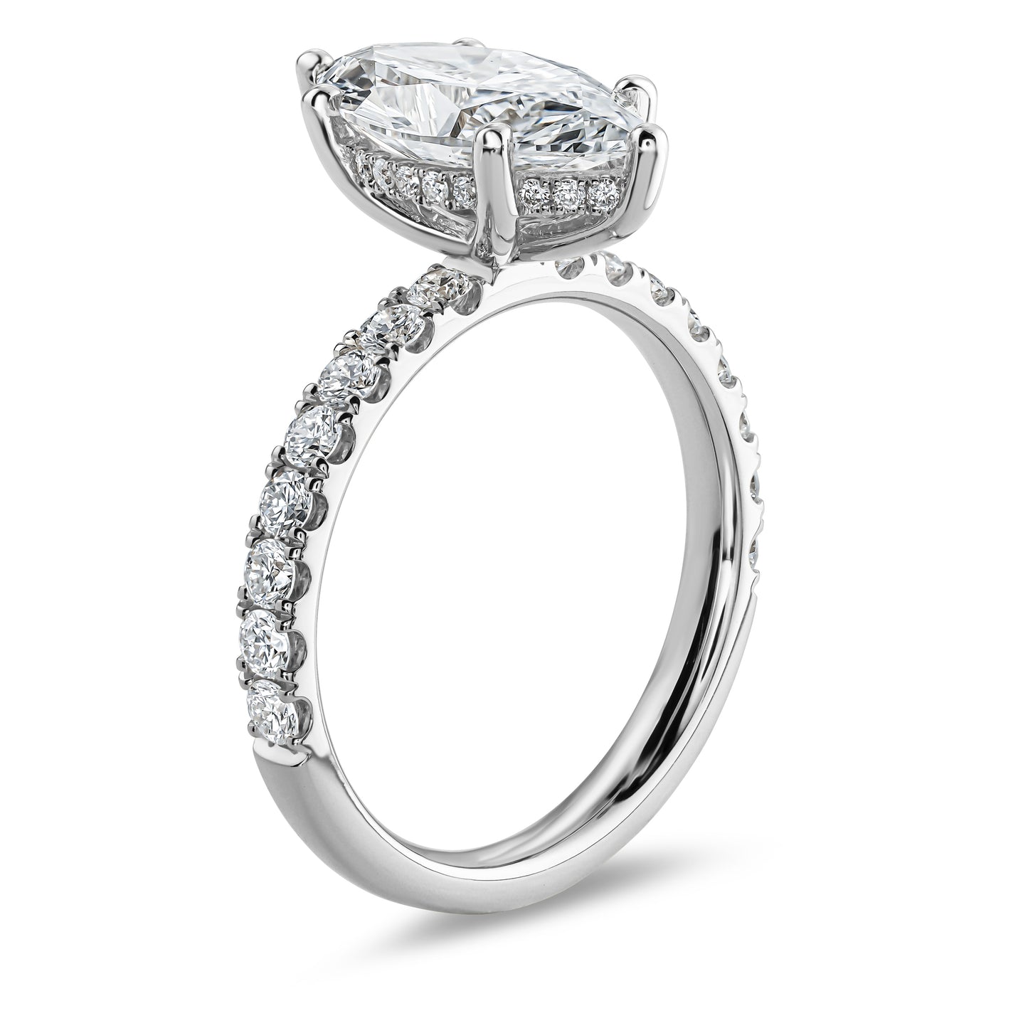 Hidden Halo Marquise Diamond Engagement Ring