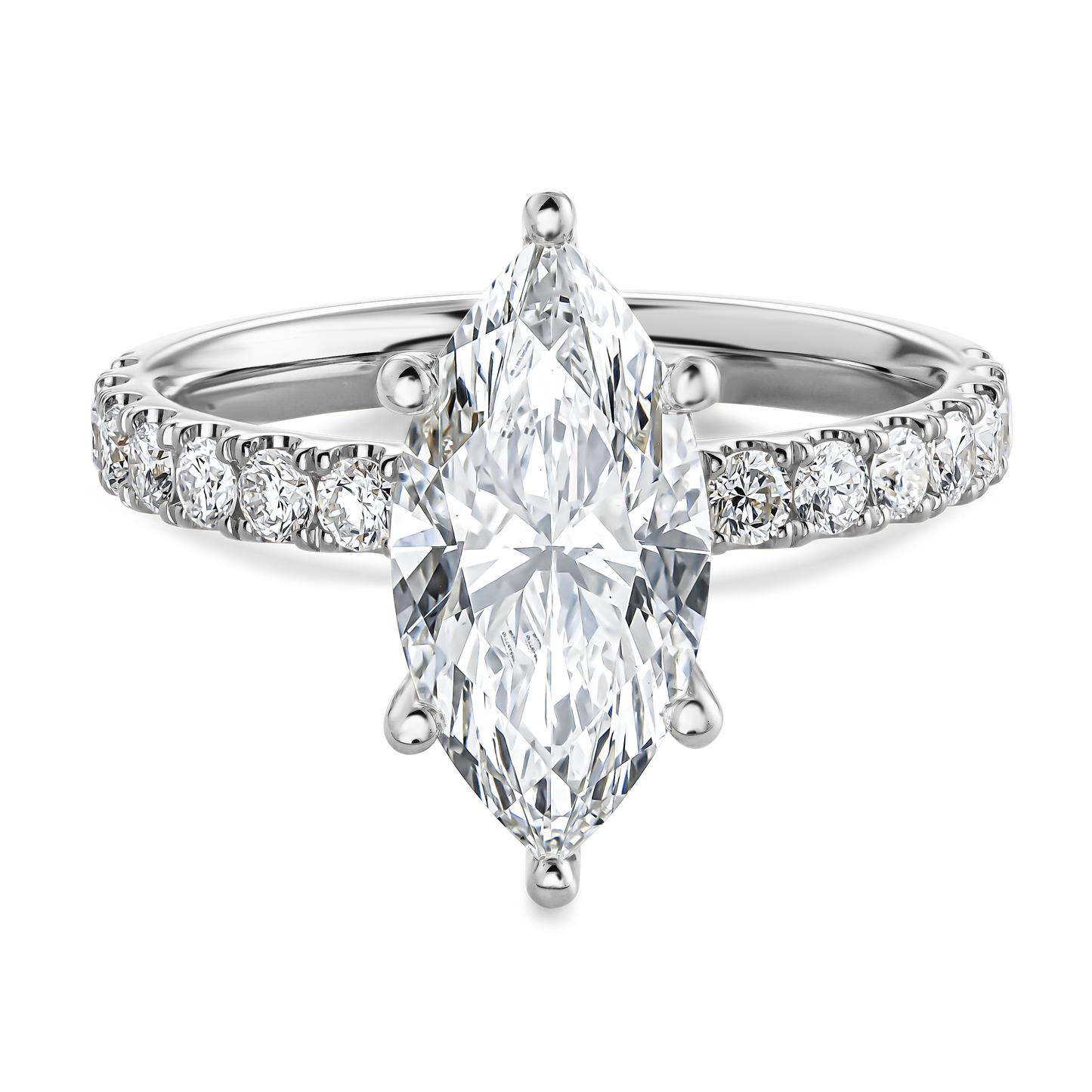 Hidden Halo Marquise Diamond Engagement Ring