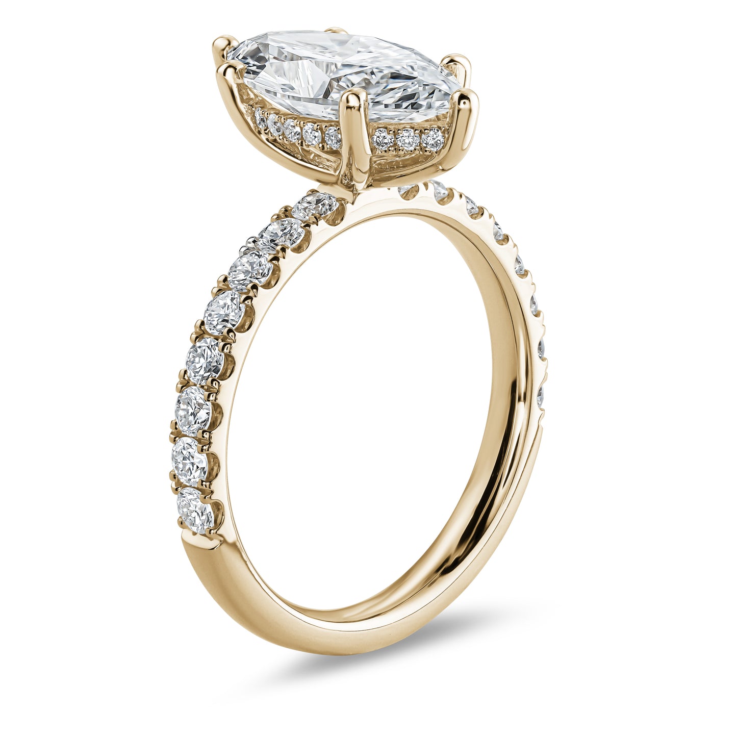Hidden Halo Marquise Diamond Engagement Ring