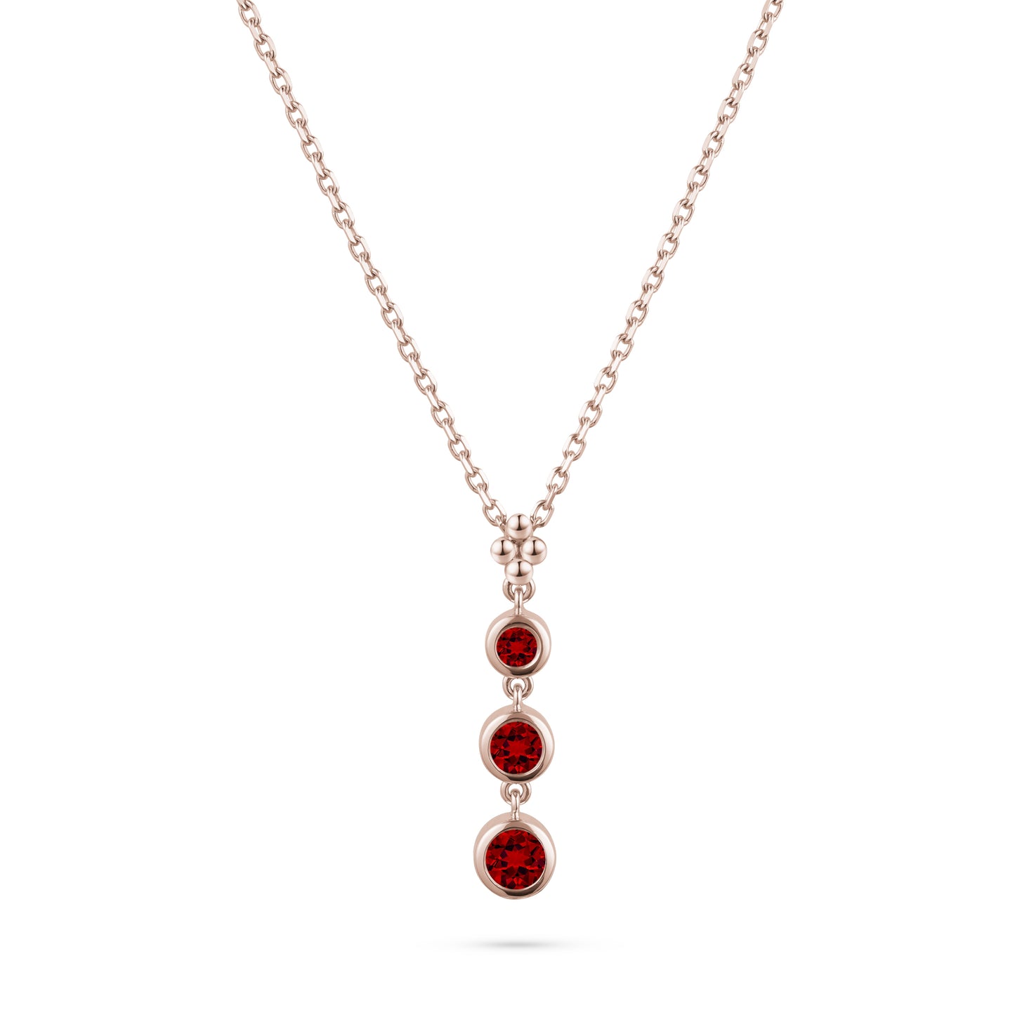 Three Bezel Ruby Pendant