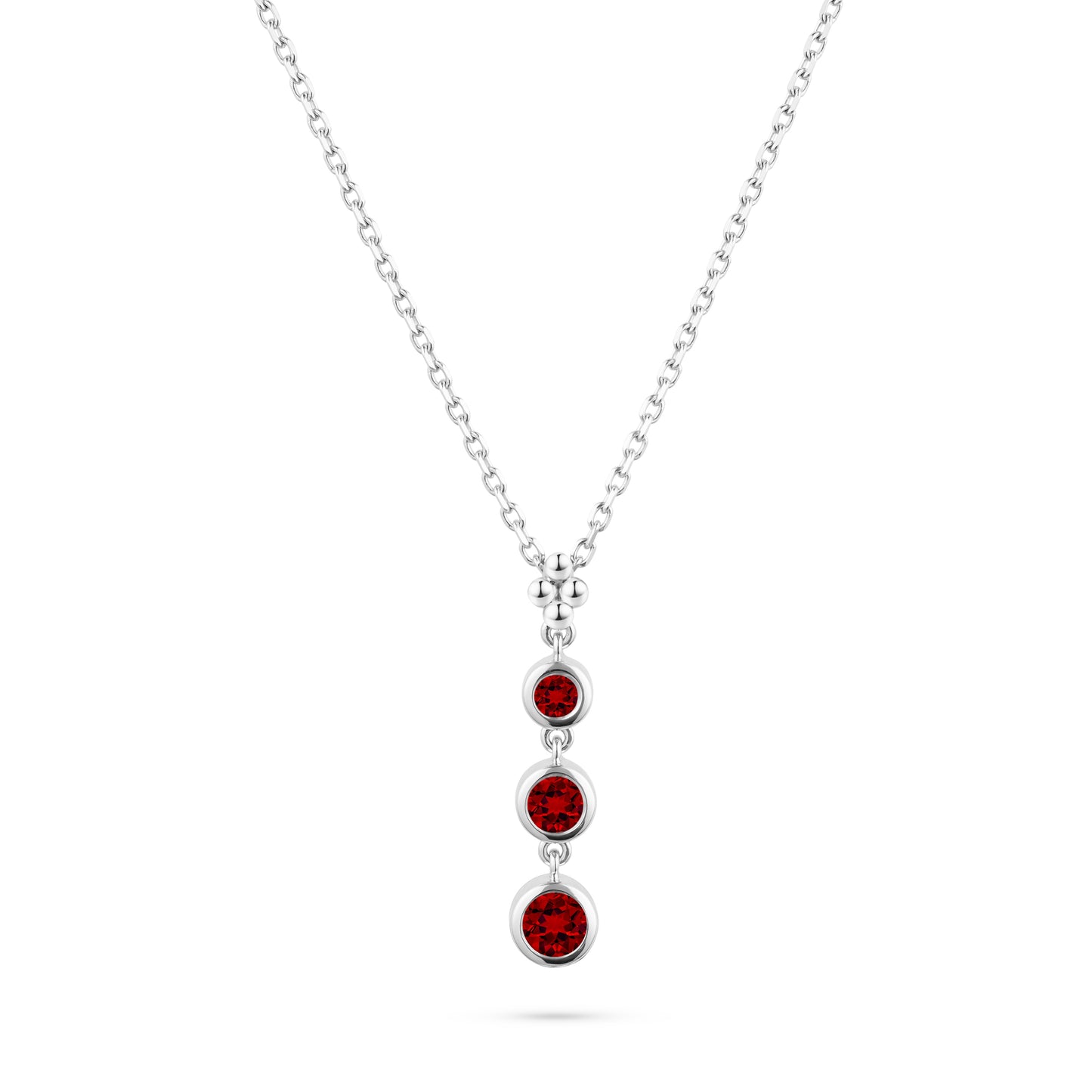 Three Bezel Ruby Pendant