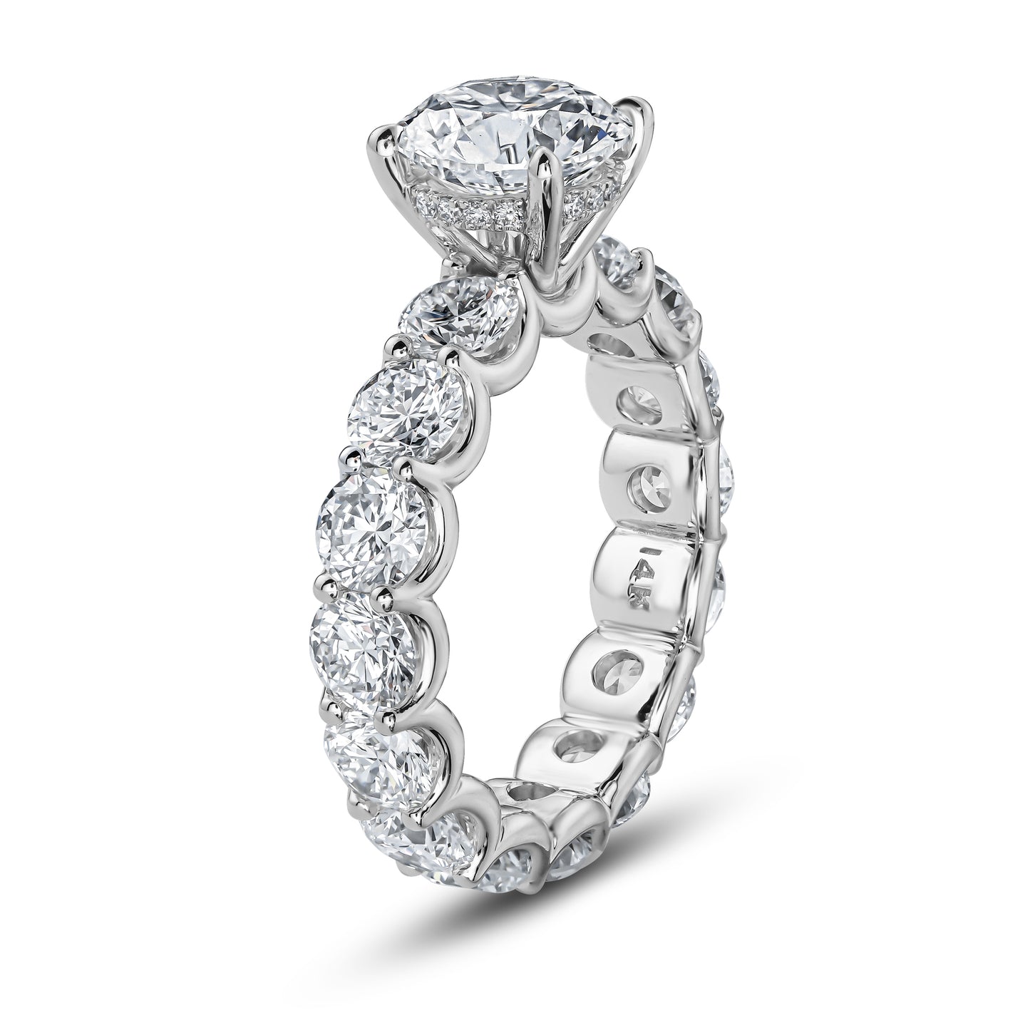 Round-Cut Engagement Ring with Full Eternity Band