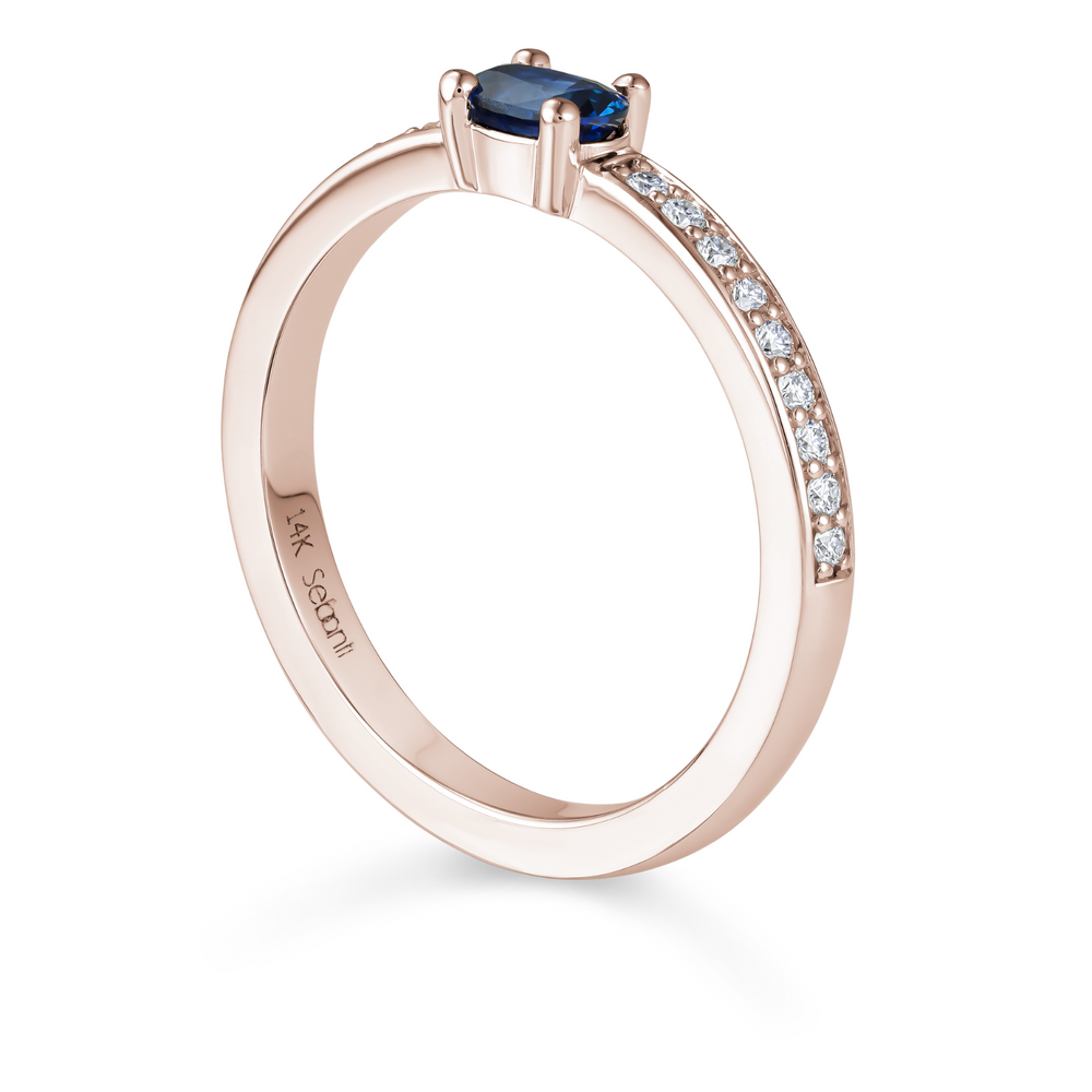 
                  
                    Oval Blue Sapphire Ring with Diamond
                  
                