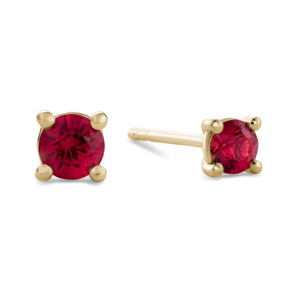 Four Prong Ruby Stud Earrings