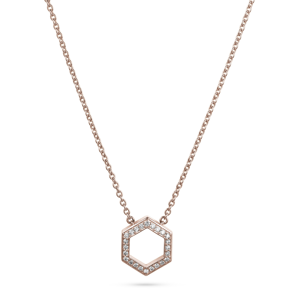 
                  
                    Hexagon Diamond Pendant Necklace
                  
                