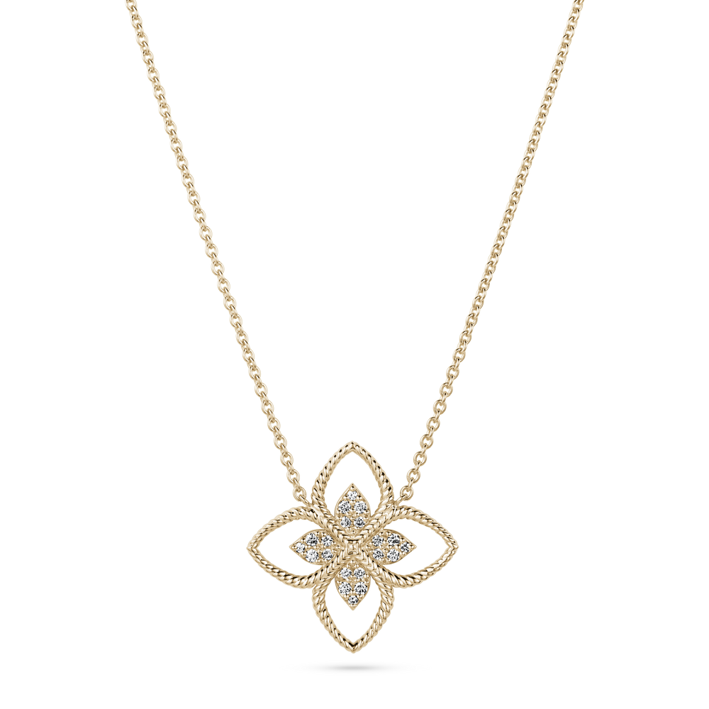 Flower Diamond Pendant Necklace