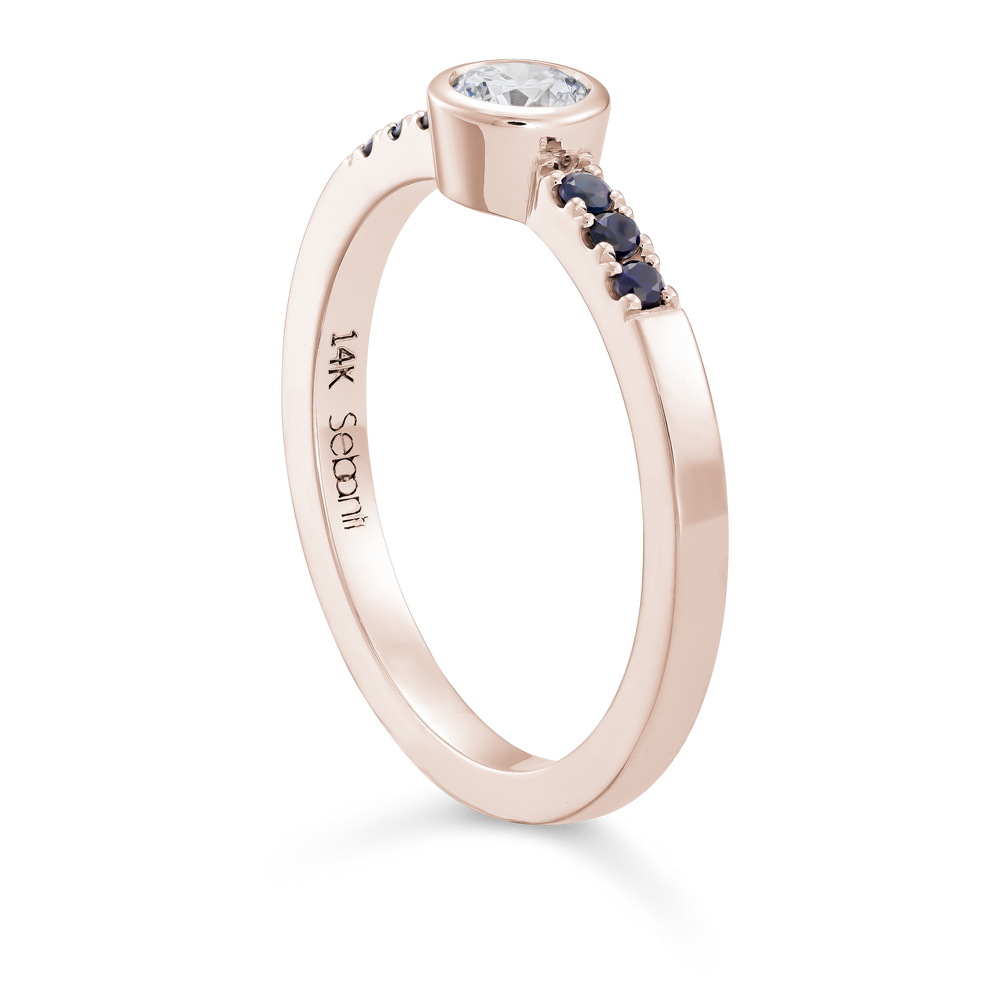 
                  
                    Diamond Bezel Ring with Blue Sapphire
                  
                
