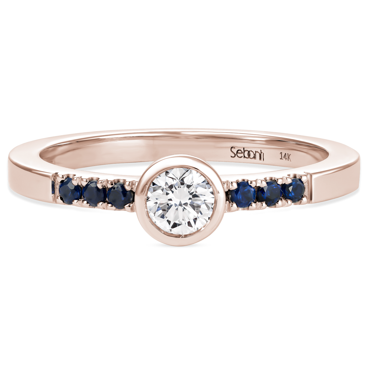 
                  
                    Diamond Bezel Ring with Blue Sapphire
                  
                
