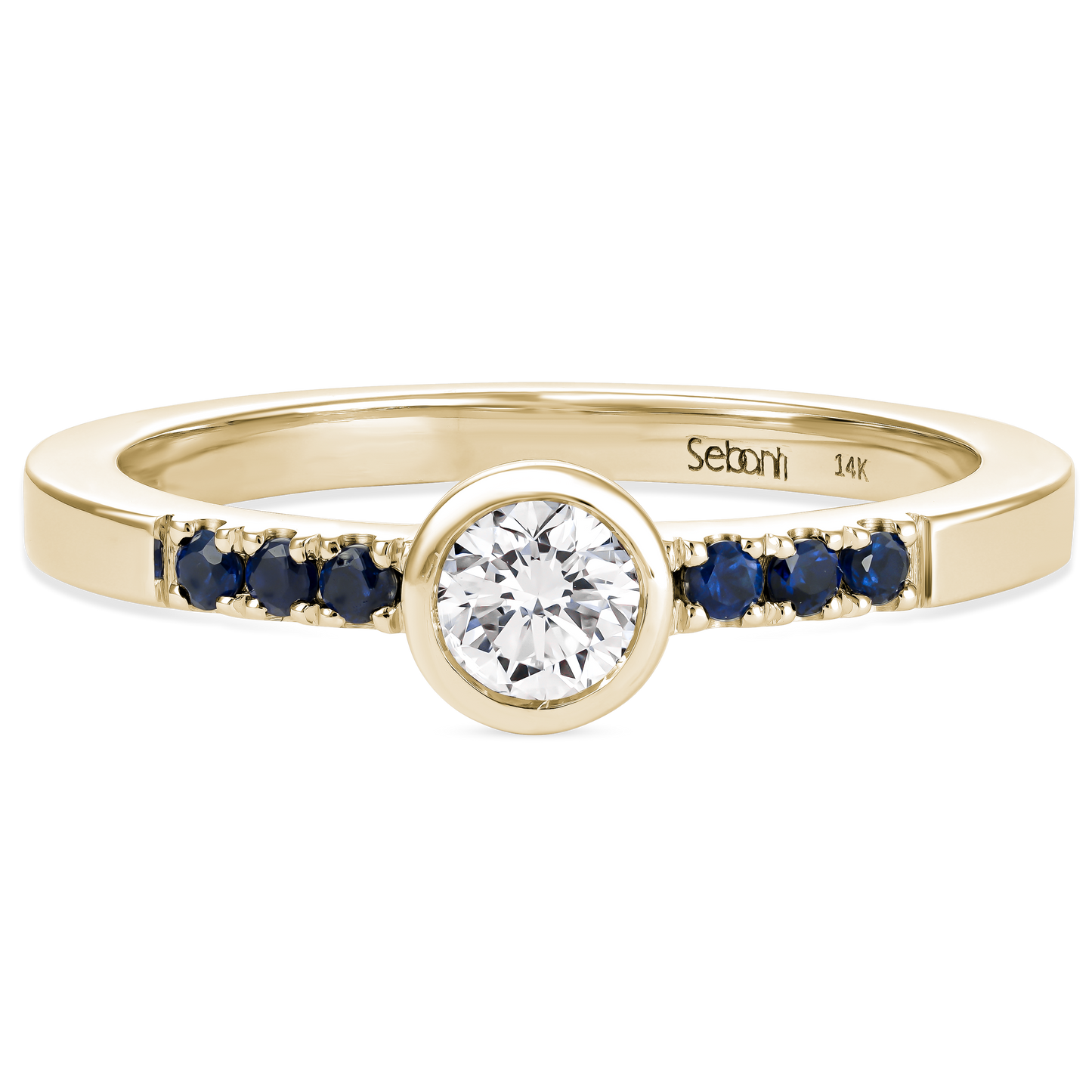 
                  
                    Diamond Bezel Ring with Blue Sapphire
                  
                