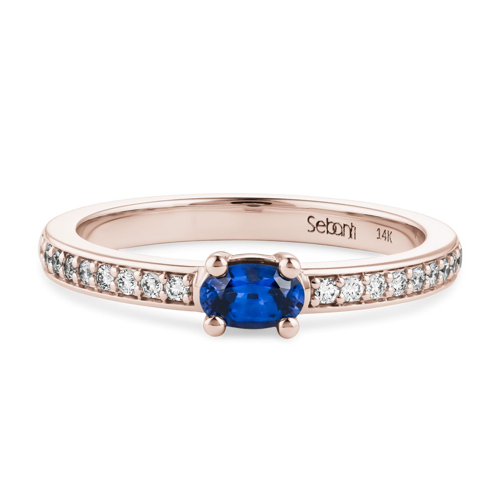 
                  
                    Oval Blue Sapphire Ring with Diamond
                  
                