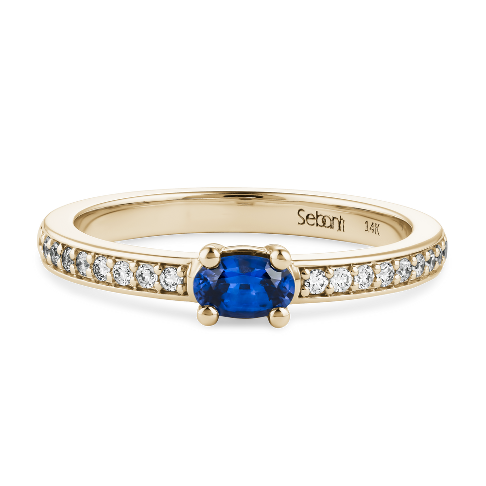 
                  
                    Oval Blue Sapphire Ring with Diamond
                  
                