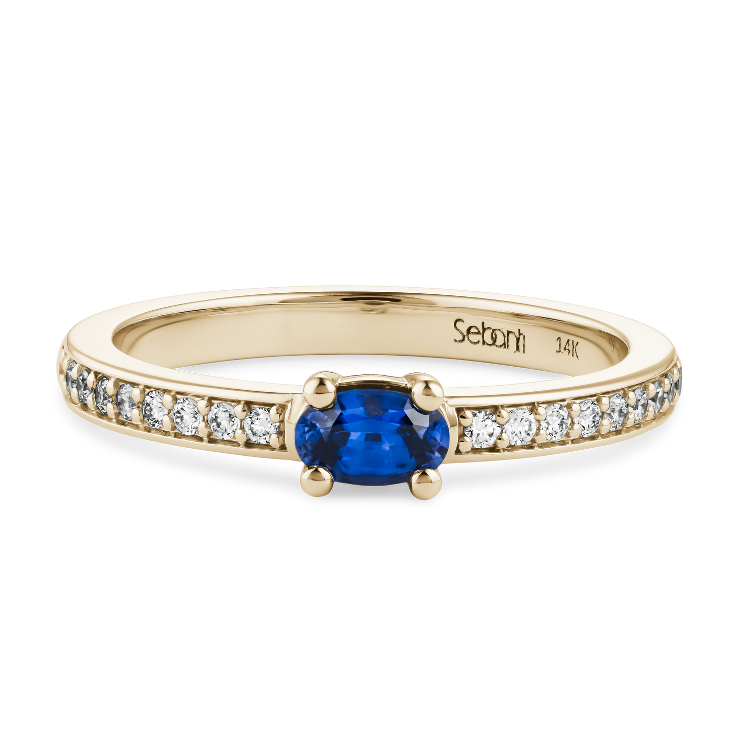 
                  
                    Oval Blue Sapphire Ring with Diamond
                  
                