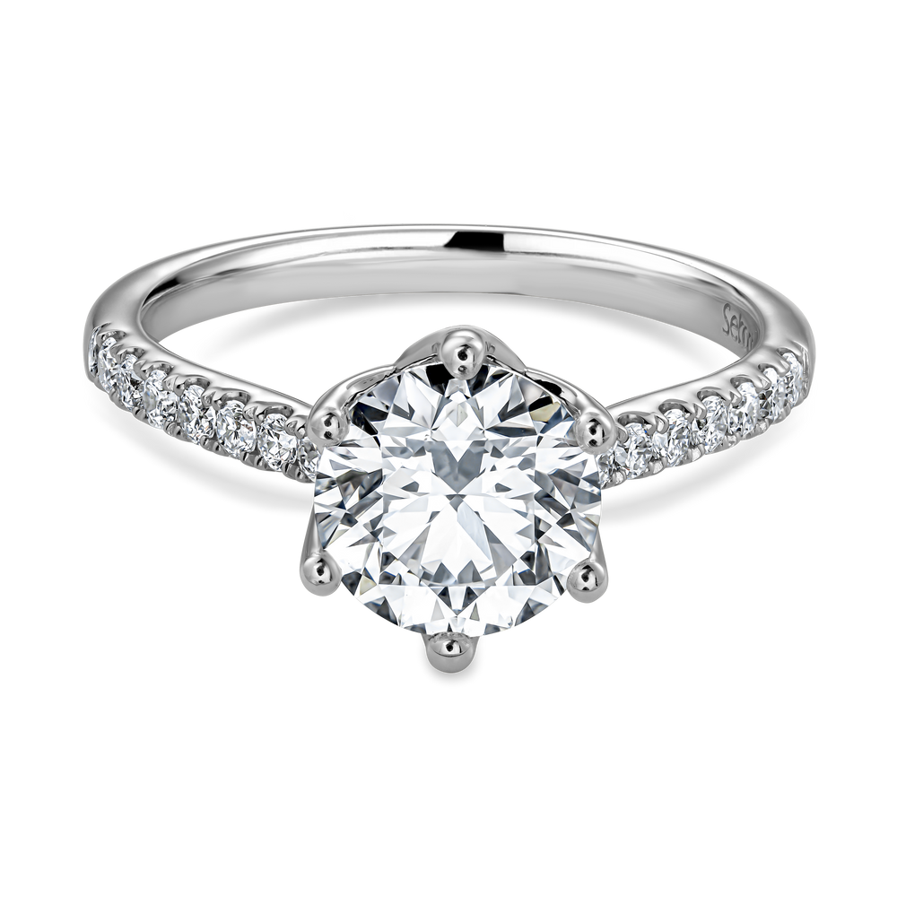 Petal Prong Diamond Engagement Ring