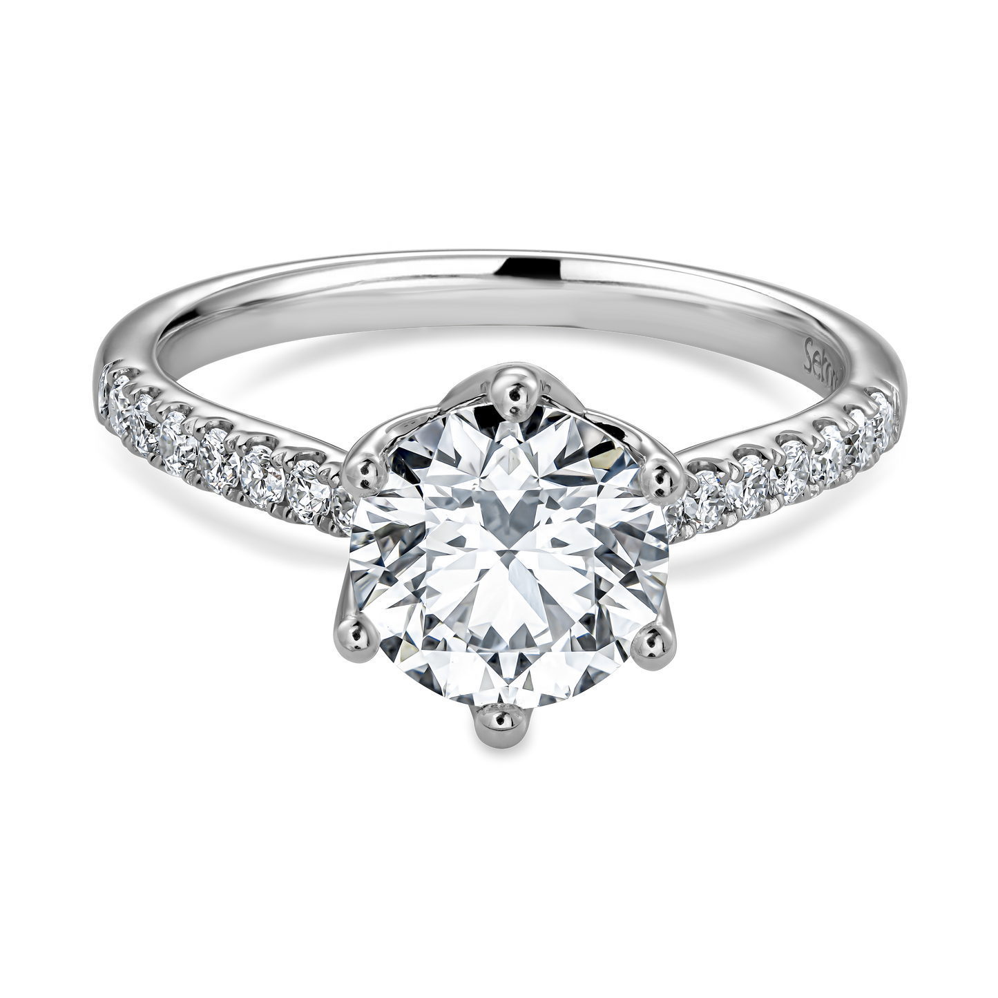 Petal Prong Diamond Engagement Ring