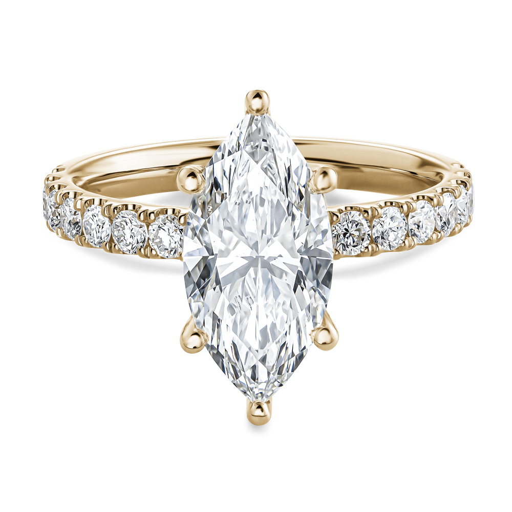 Hidden Halo Marquise Diamond Engagement Ring