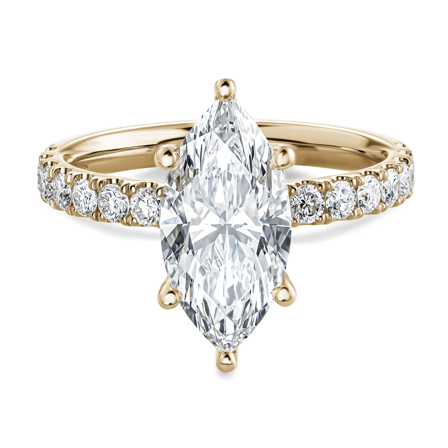 Hidden Halo Marquise Diamond Engagement Ring
