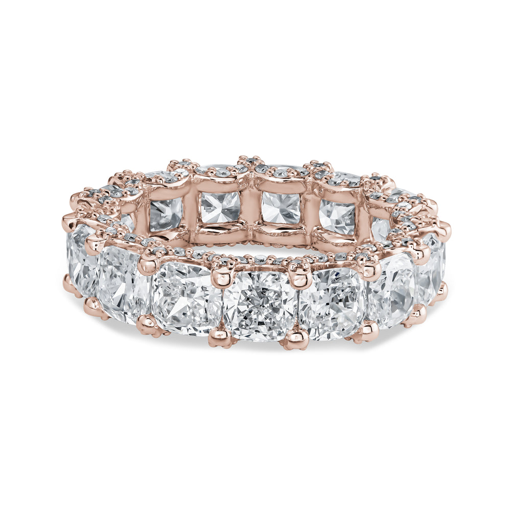 
                  
                    Cushion Diamond Eternity Ring with Pavé U-Setting
                  
                
