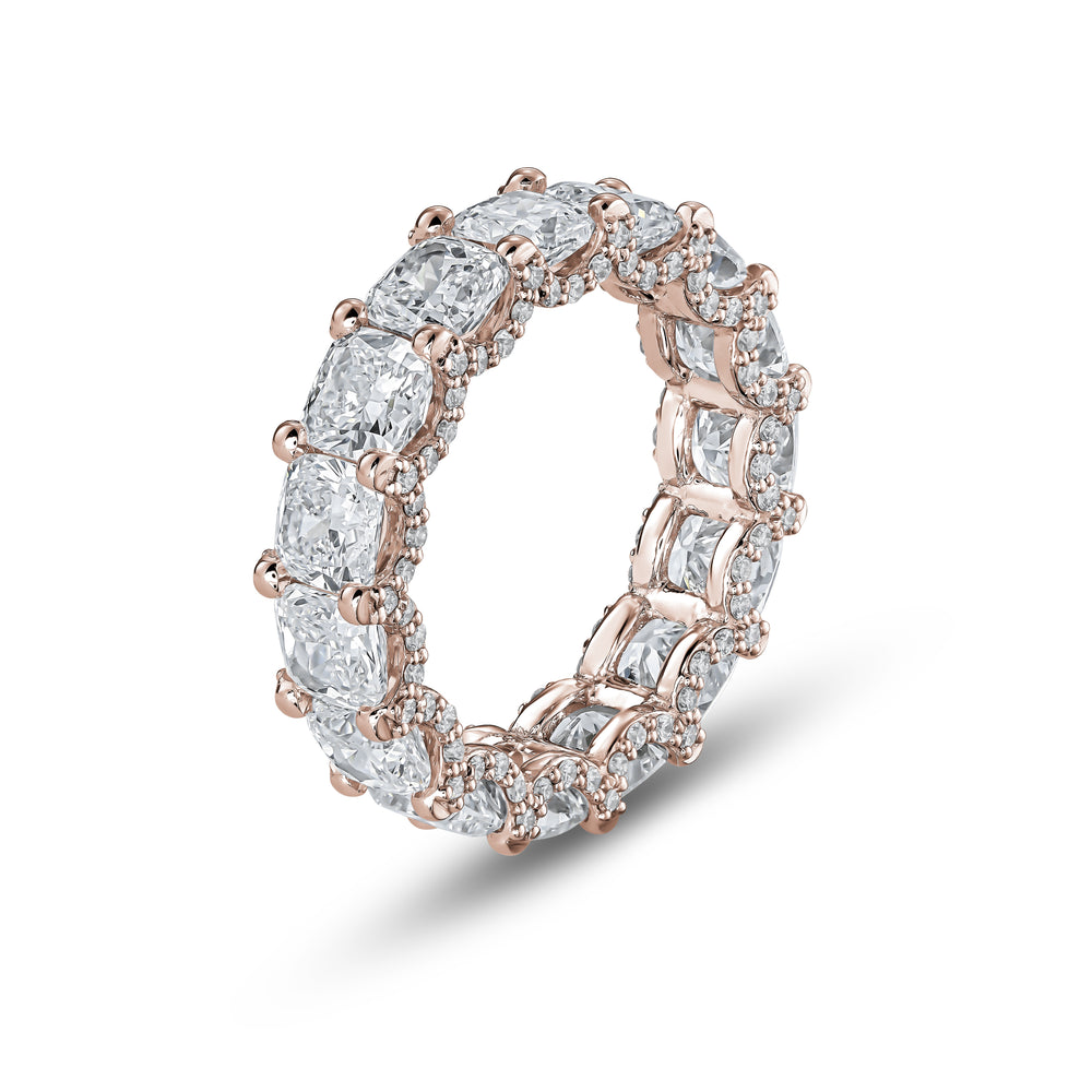 
                  
                    Cushion Diamond Eternity Ring with Pavé U-Setting
                  
                