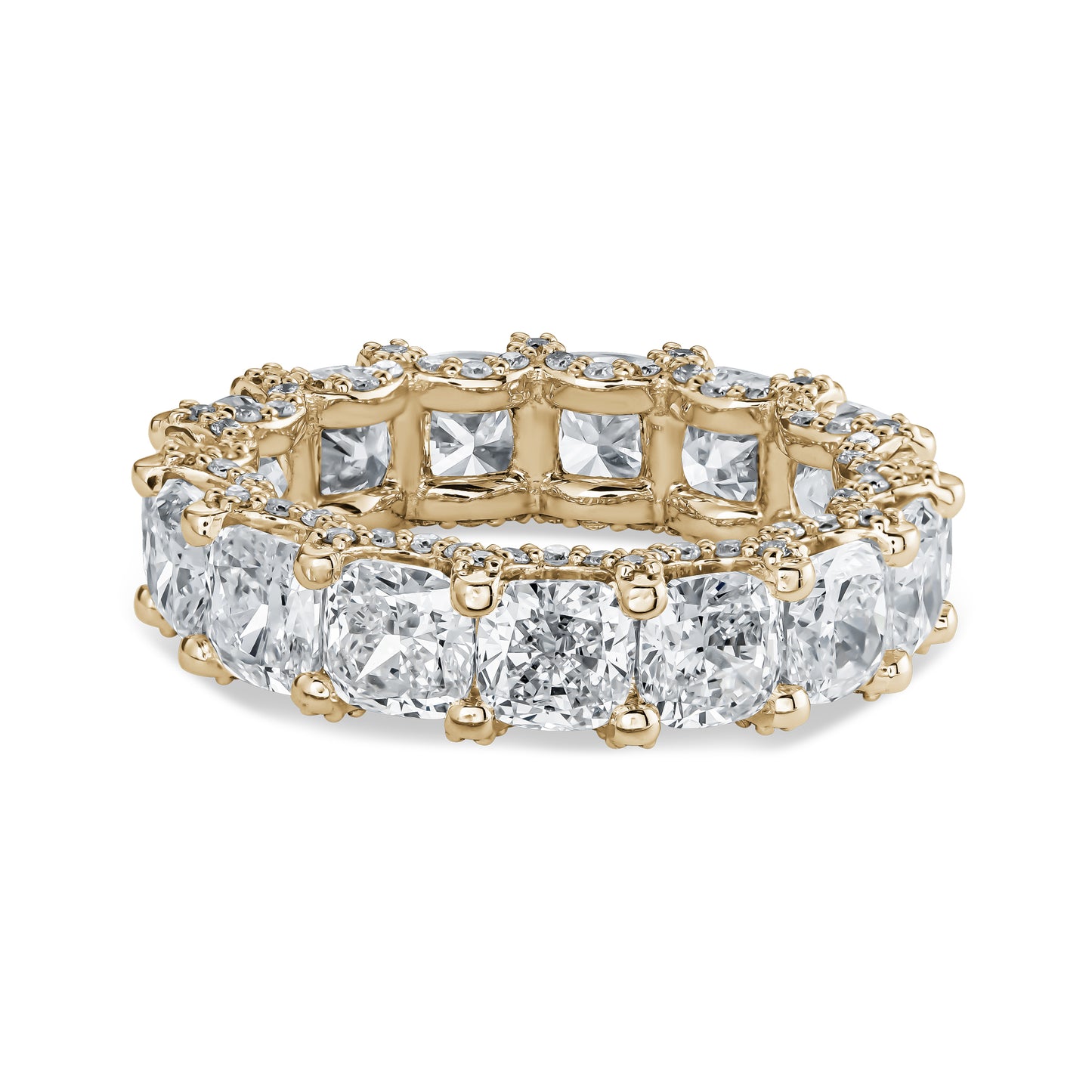 
                  
                    Cushion Diamond Eternity Ring with Pavé U-Setting
                  
                