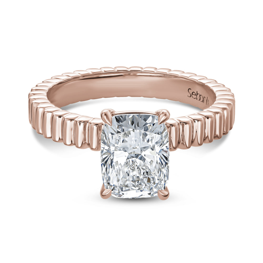 
                  
                    Fluted Cushion Solitaire Engagement Ring
                  
                