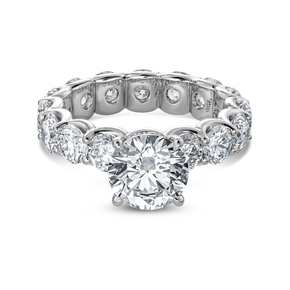 Round-Cut Engagement Ring with Full Eternity Band
