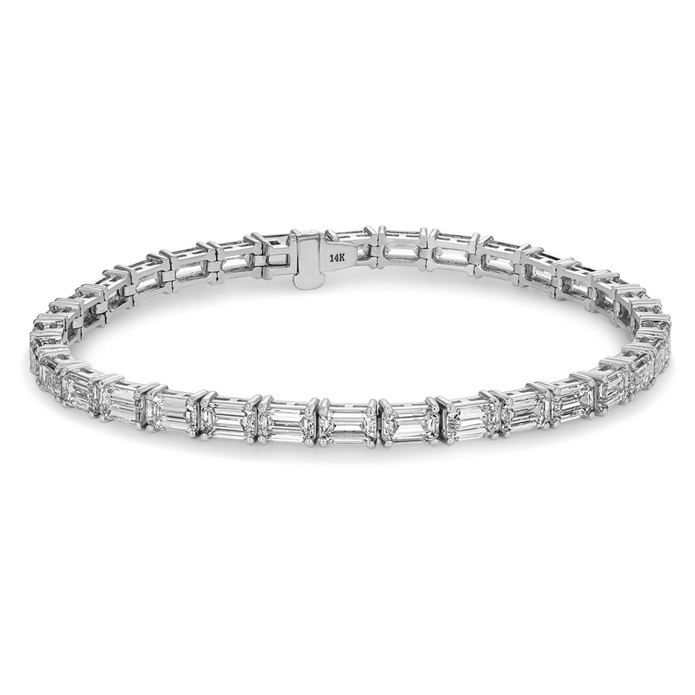 Bracelet Tennis Diamants Taille Émeraude